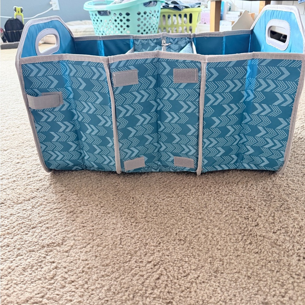 Teal Patterned Foldable Organizer Caddy - Unbranded